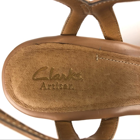 Clarks Amelia Avery Tan Beige Platform Wedge Sandal 9 - Picture 6 of 8